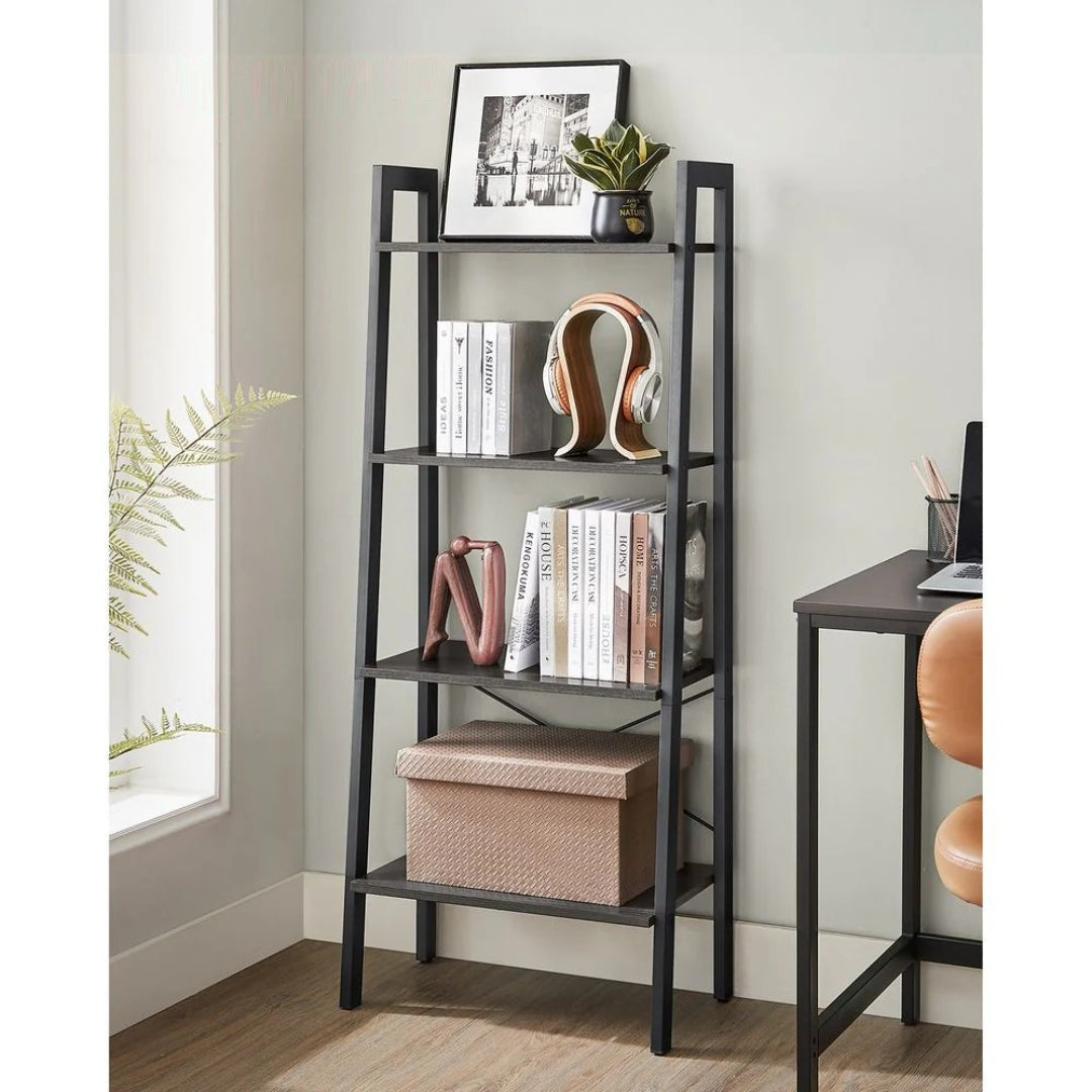 4 Tier Ladder Shelf With Steel Frame – product view 21 | Ridgefield Furniture