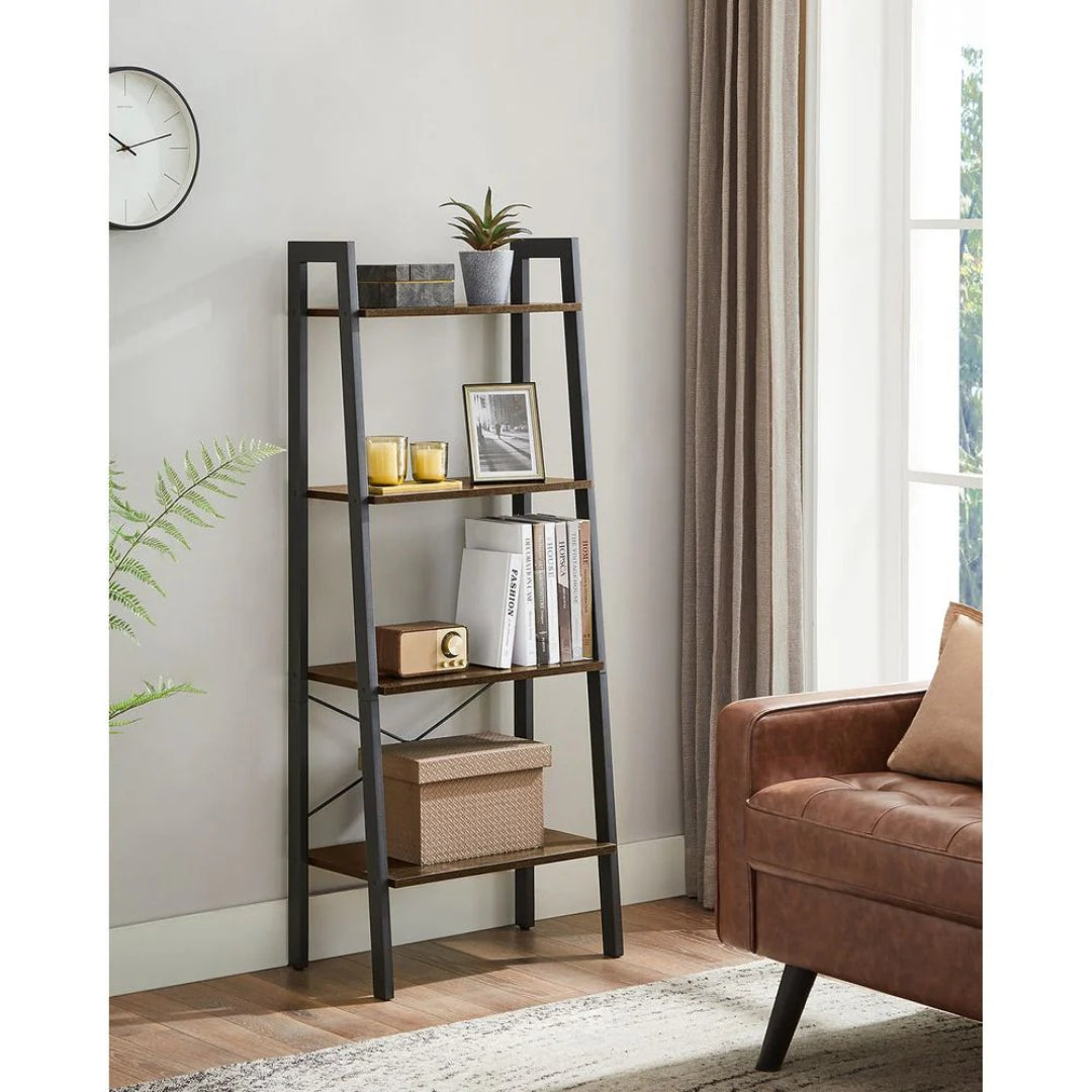 4 Tier Ladder Shelf With Steel Frame – product view 26 | Ridgefield Furniture