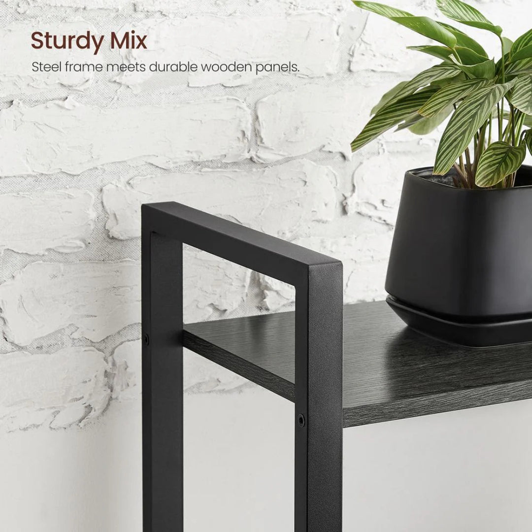 4 Tier Bookshelf With Steel Frame Industrial Storage Shelf – product view 20 | Ridgefield Furniture