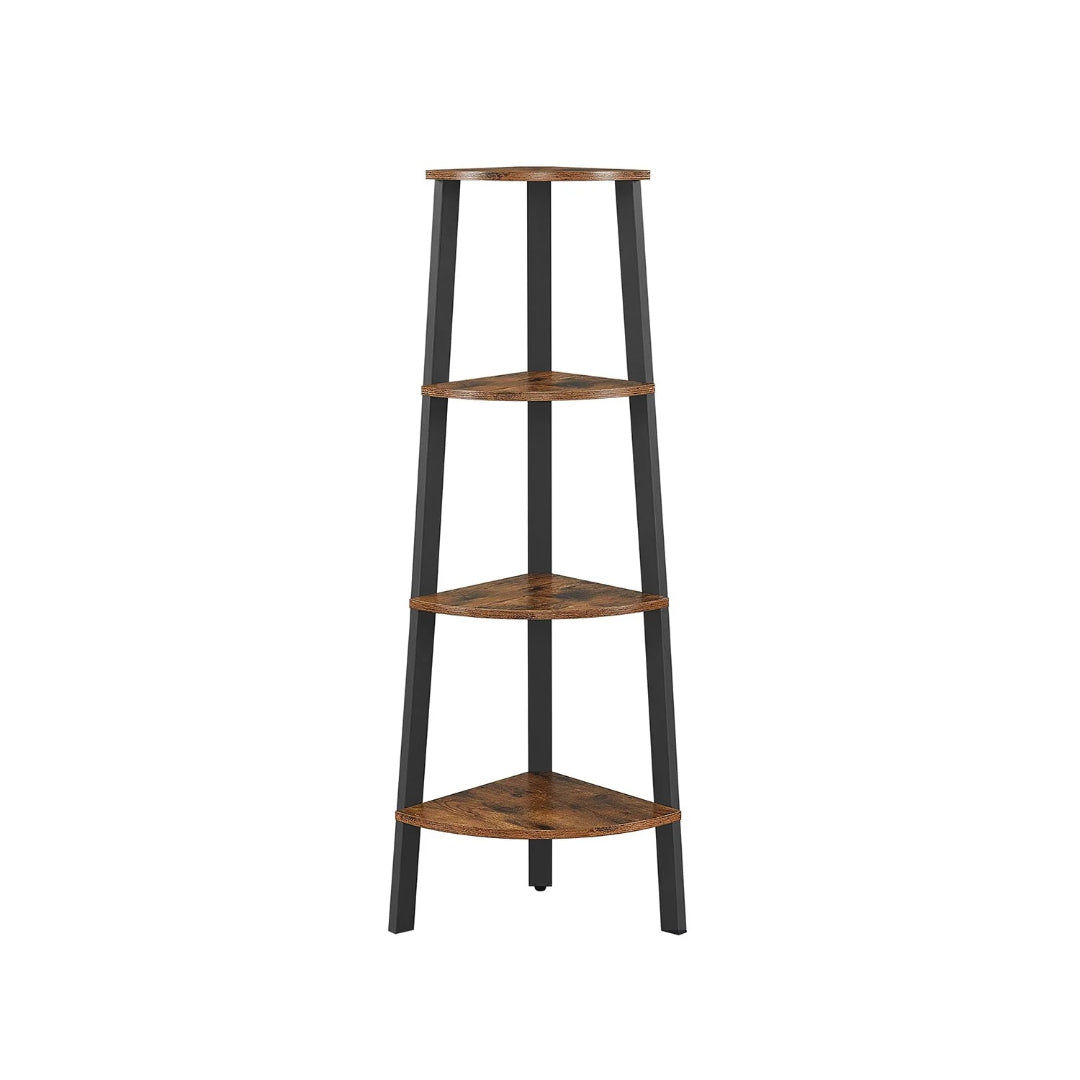 4 Tier Corner Bookshelf Industrial Storage Display Shelf – product view 1 | Ridgefield Furniture
