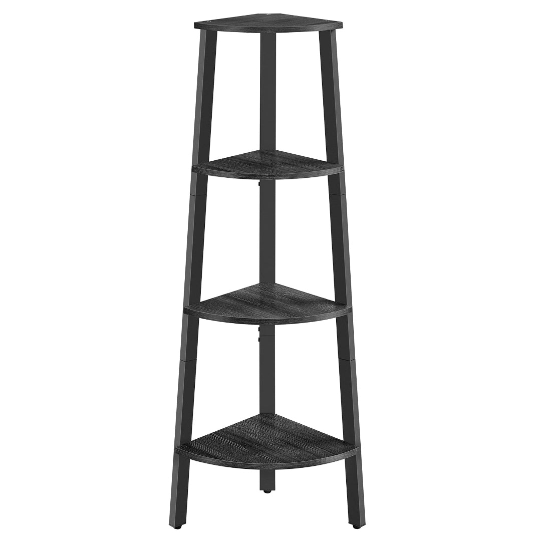 4 Tier Corner Bookshelf Industrial Storage Display Shelf – product view 3 | Ridgefield Furniture