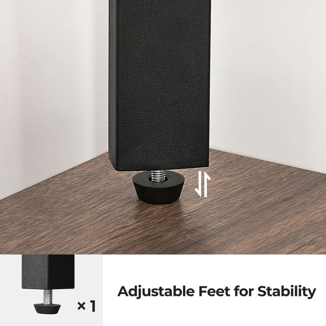 4 Tier Corner Bookshelf Industrial Storage Display Shelf – product view 16 | Ridgefield Furniture