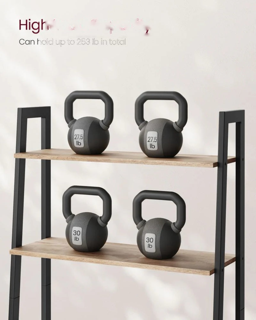 4 Tier Ladder Shelf With Steel Frame Storage Rack – product view 10 | Ridgefield Furniture