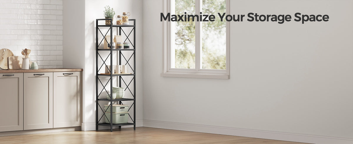 4 Tier Metal Storage Shelf With X Side Frames, 23.6 Inch Wide Rack - product photo 32