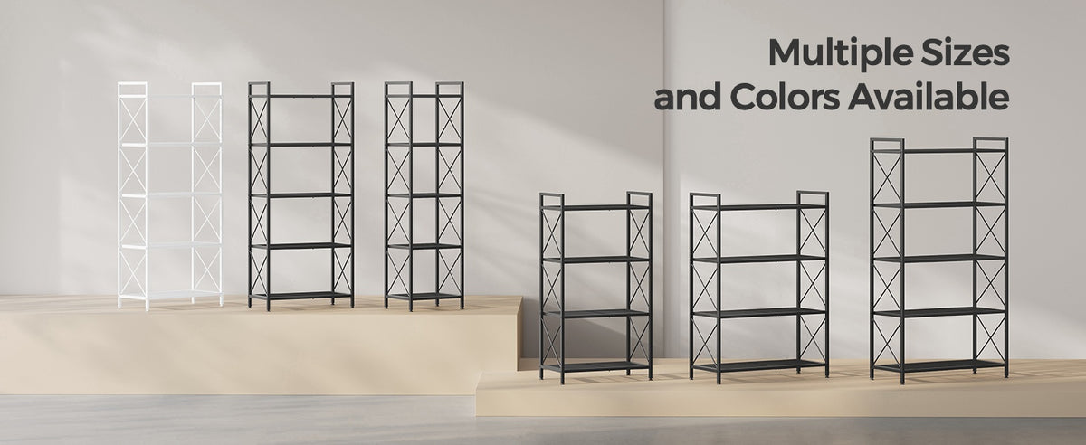 4 Tier Metal Storage Shelf With X Side Frames, 23.6 Inch Wide Rack - product photo 34