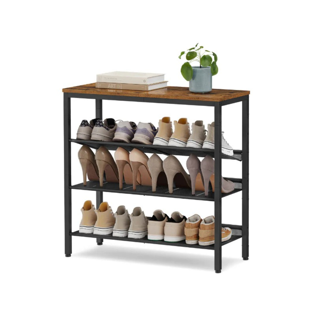 4 Tier Shoe Rack With Storage Top Shelf Entryway Organizer – product view 1 | Ridgefield Furniture