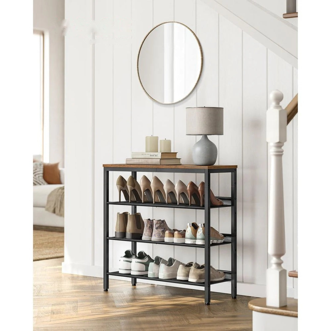 4 Tier Shoe Rack With Storage Top Shelf Entryway Organizer – product view 2 | Ridgefield Furniture