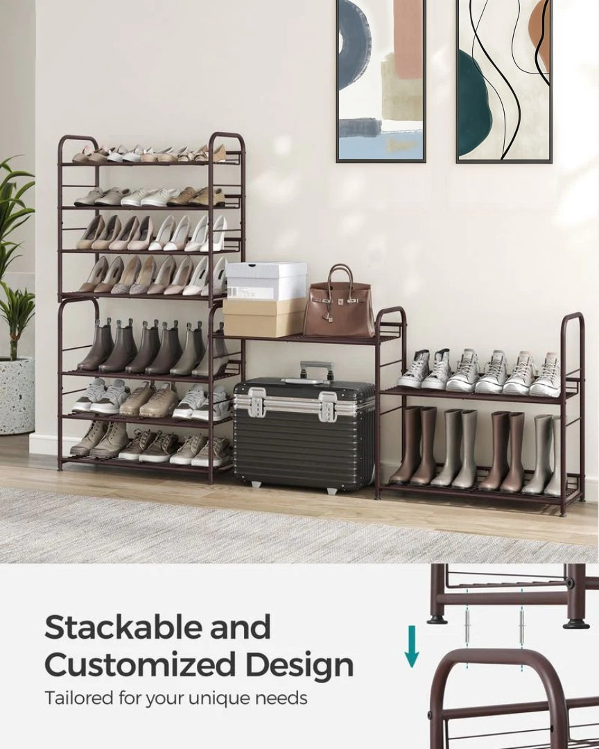 4 Tier Shoe Rack With Metal Shelves – product view 6 | Ridgefield Furniture