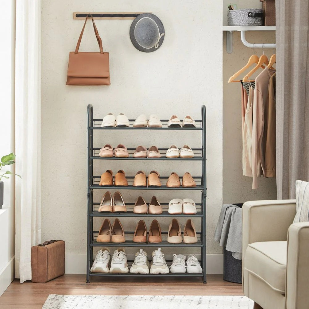4 Tier Shoe Rack With Metal Shelves – product view 12 | Ridgefield Furniture
