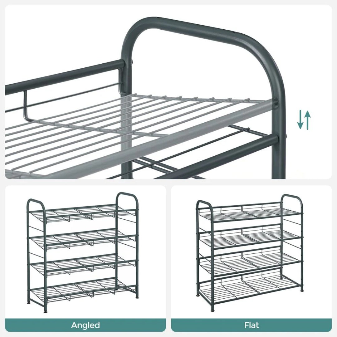 4 Tier Shoe Rack With Metal Shelves – product view 14 | Ridgefield Furniture