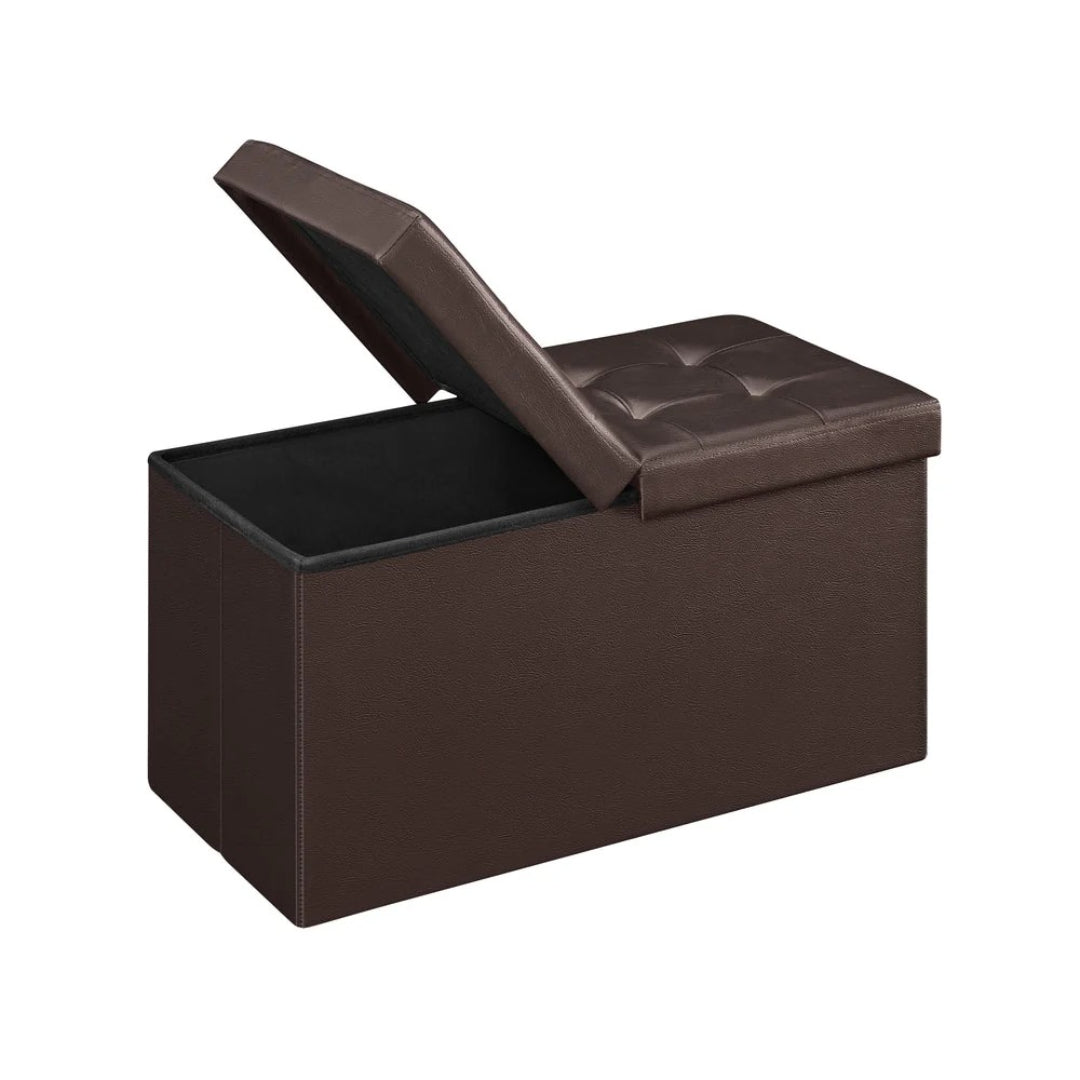 43 Inch Folding Storage Ottoman Bench With Flip Lid & Divider – product view 2 | Ridgefield Furniture