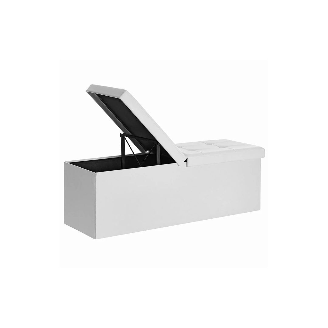 43 Inch Folding Storage Ottoman Bench With Flip Lid & Divider – product view 3 | Ridgefield Furniture