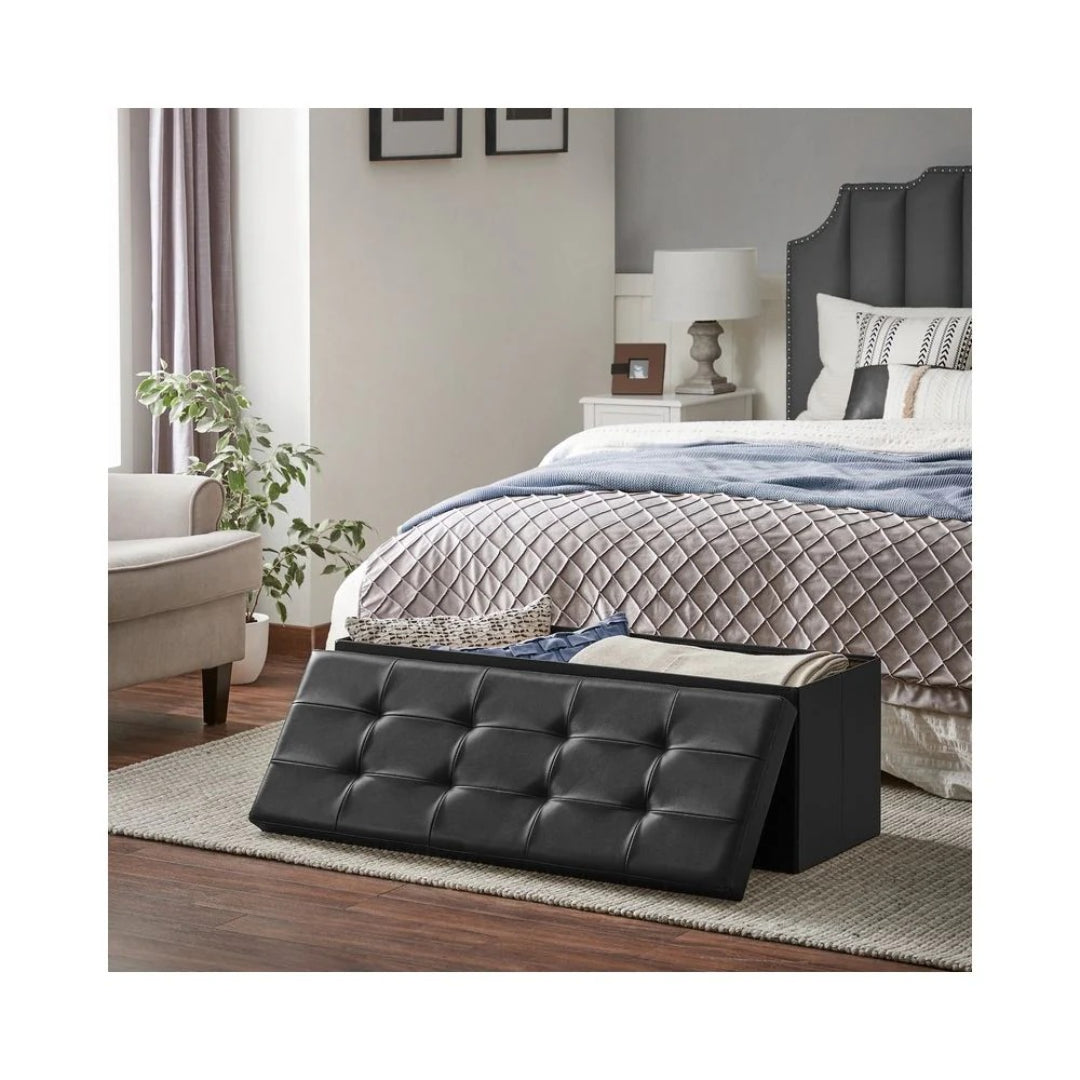 43 Inch Folding Storage Ottoman Bench With Flip Lid & Divider – product view 5 | Ridgefield Furniture