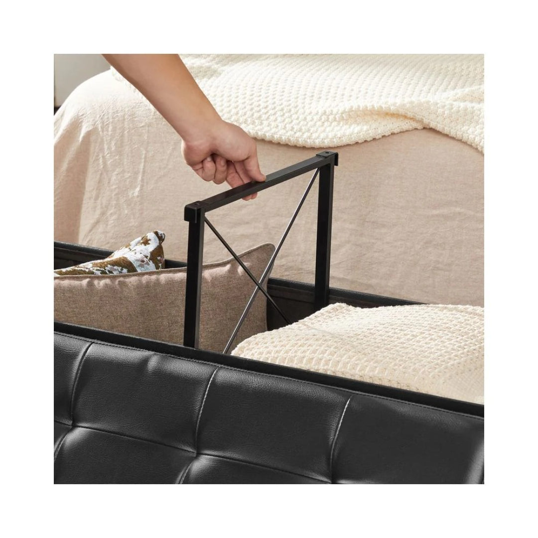 43 Inch Folding Storage Ottoman Bench With Flip Lid & Divider – product view 8 | Ridgefield Furniture