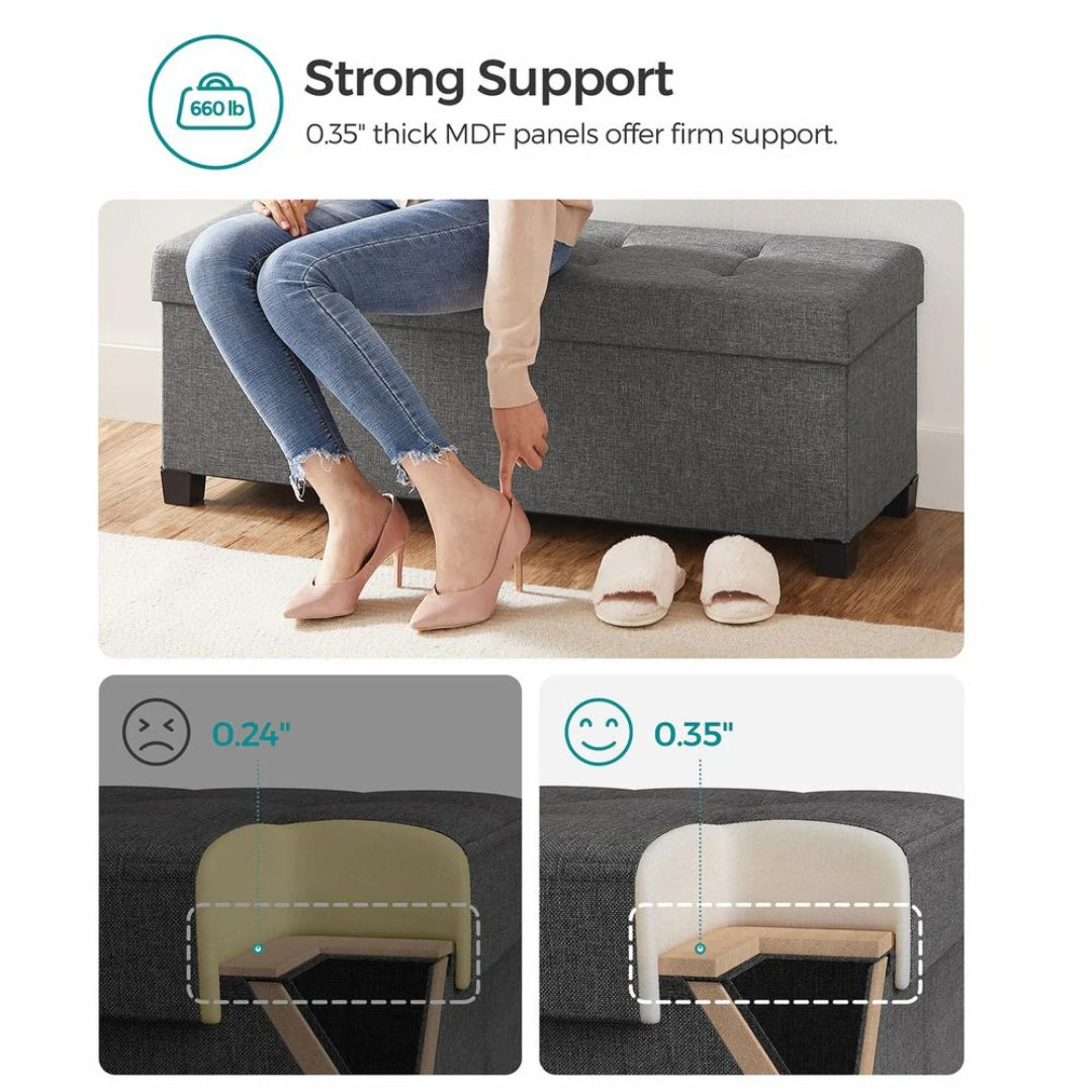 43.3 Inch Storage Ottoman Bench With Lid – product view 9 | Ridgefield Furniture