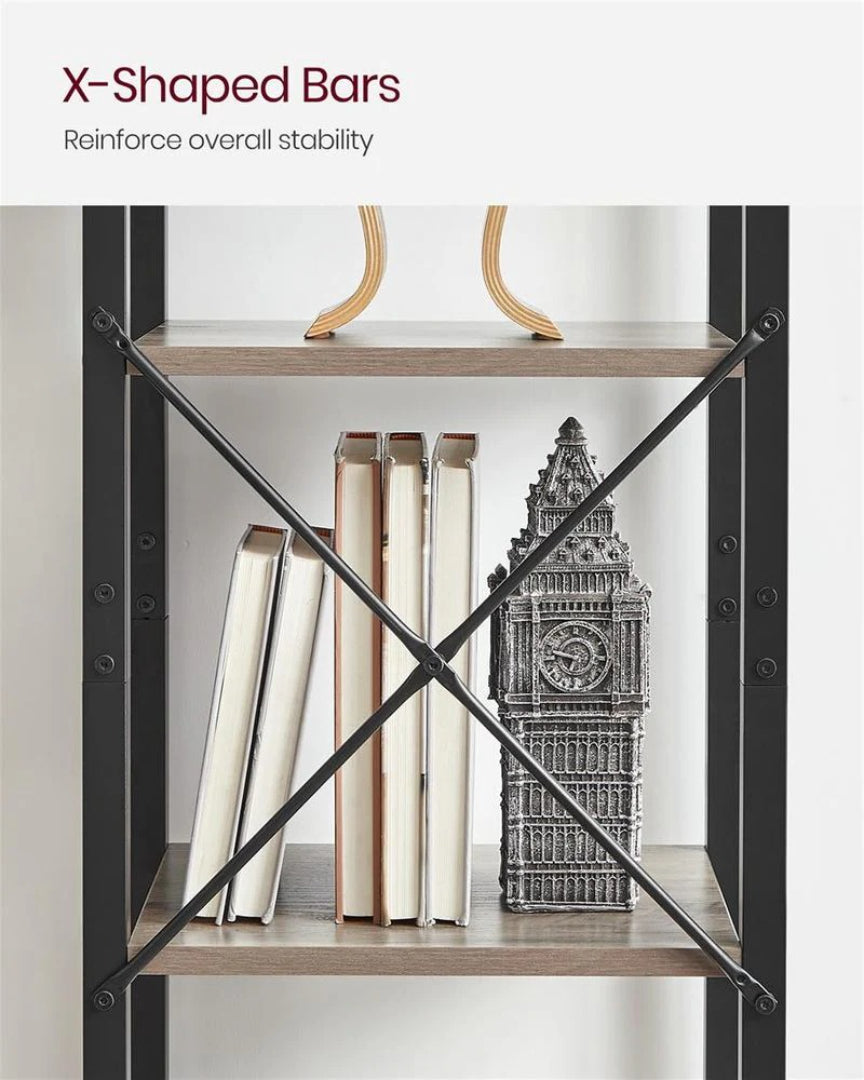 5 Shelf Storage Shelving Unit With Steel Frame Bookcase – product view 13 | Ridgefield Furniture