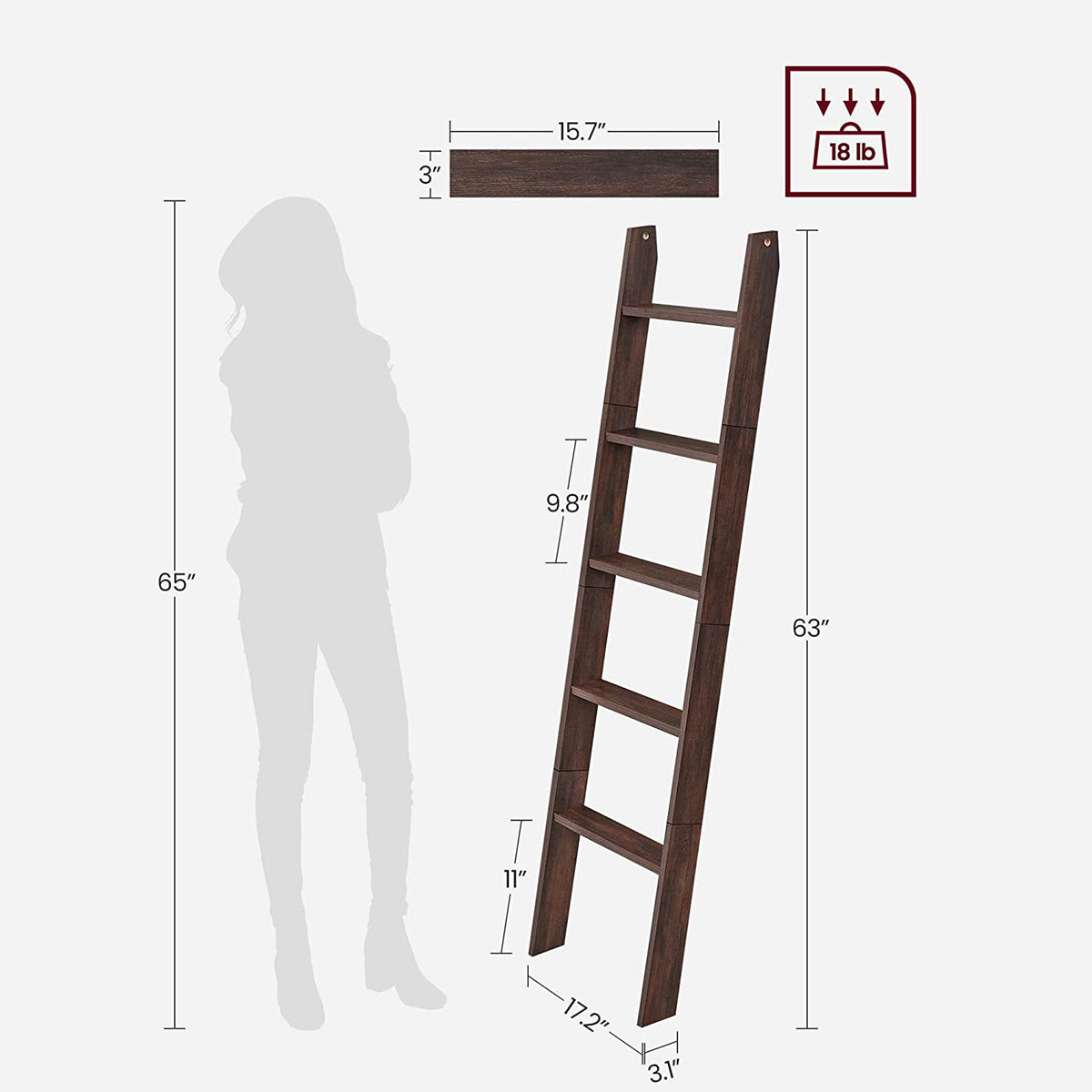 5-Tier Blanket Ladder Shelf - product photo 06