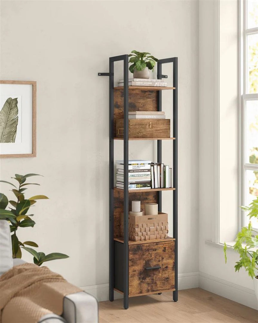 5 Tier Bookshelf With Drawer – product view 2 | Ridgefield Furniture