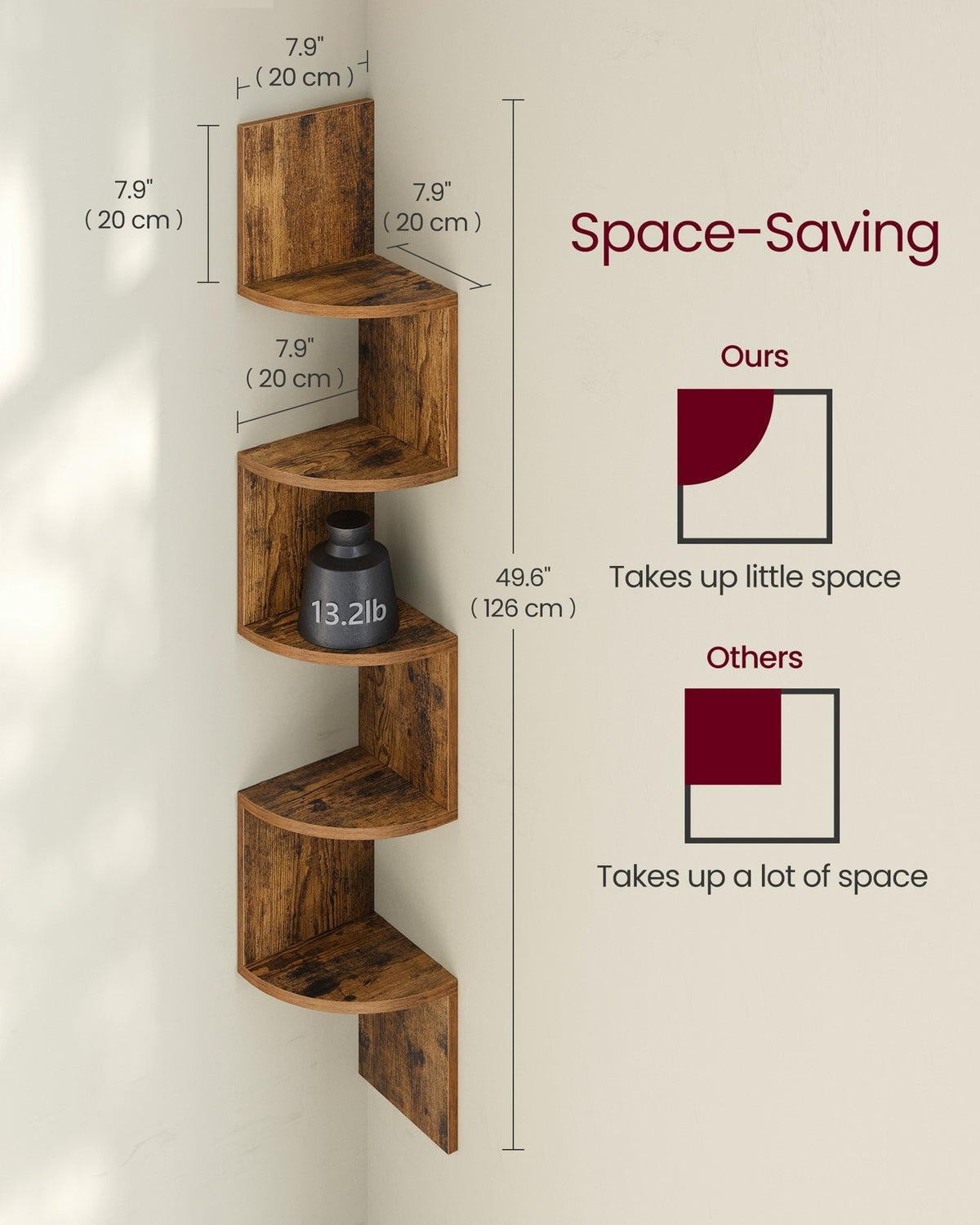 5-Tier Floating Wall Shelf - product photo 11