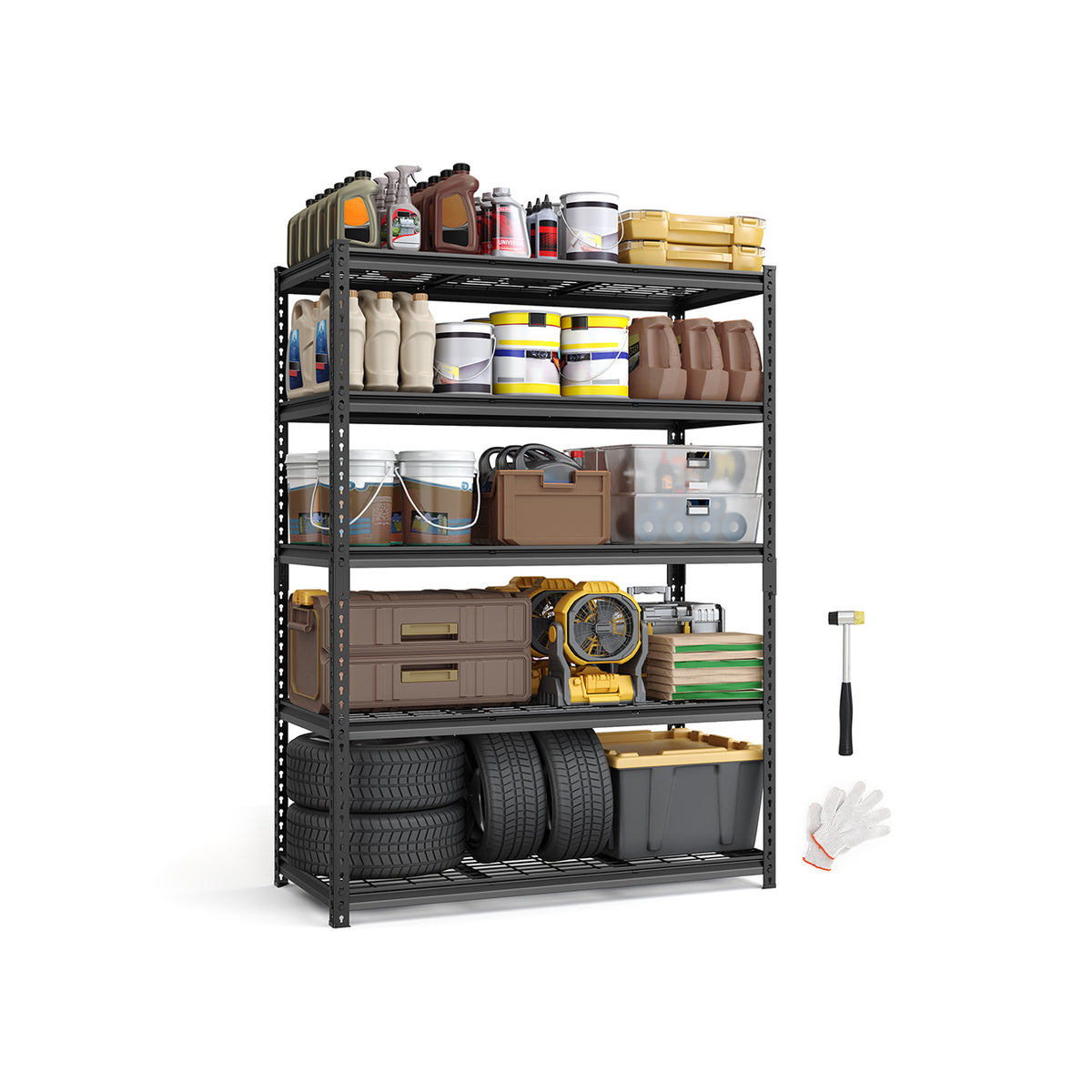 5 Tier Heavy Duty Garage Shelving, 2200 lb Capacity Boltless Rack - product photo 11