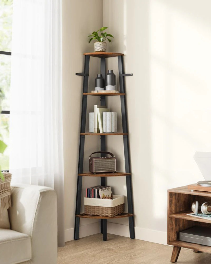 5 Tier Corner Shelf – product view 2 | Ridgefield Furniture