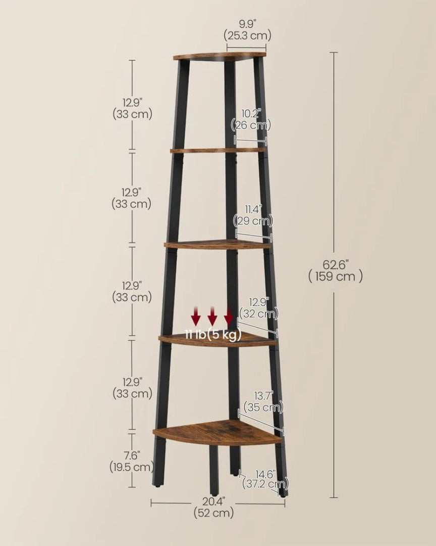 5 Tier Corner Shelf – product view 6 | Ridgefield Furniture