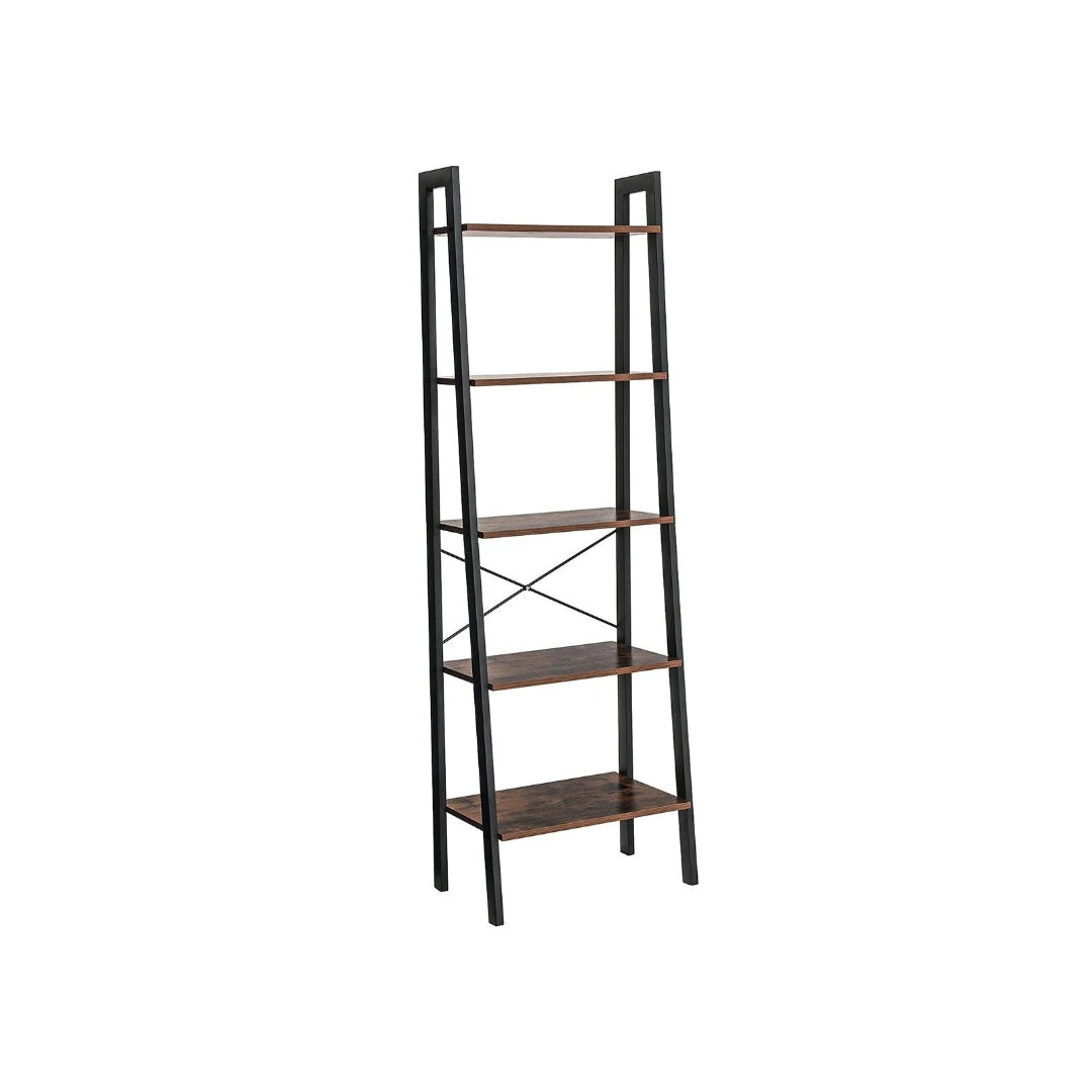 5 Tier Ladder Shelf With Steel Frame Storage Rack – product view 1 | Ridgefield Furniture