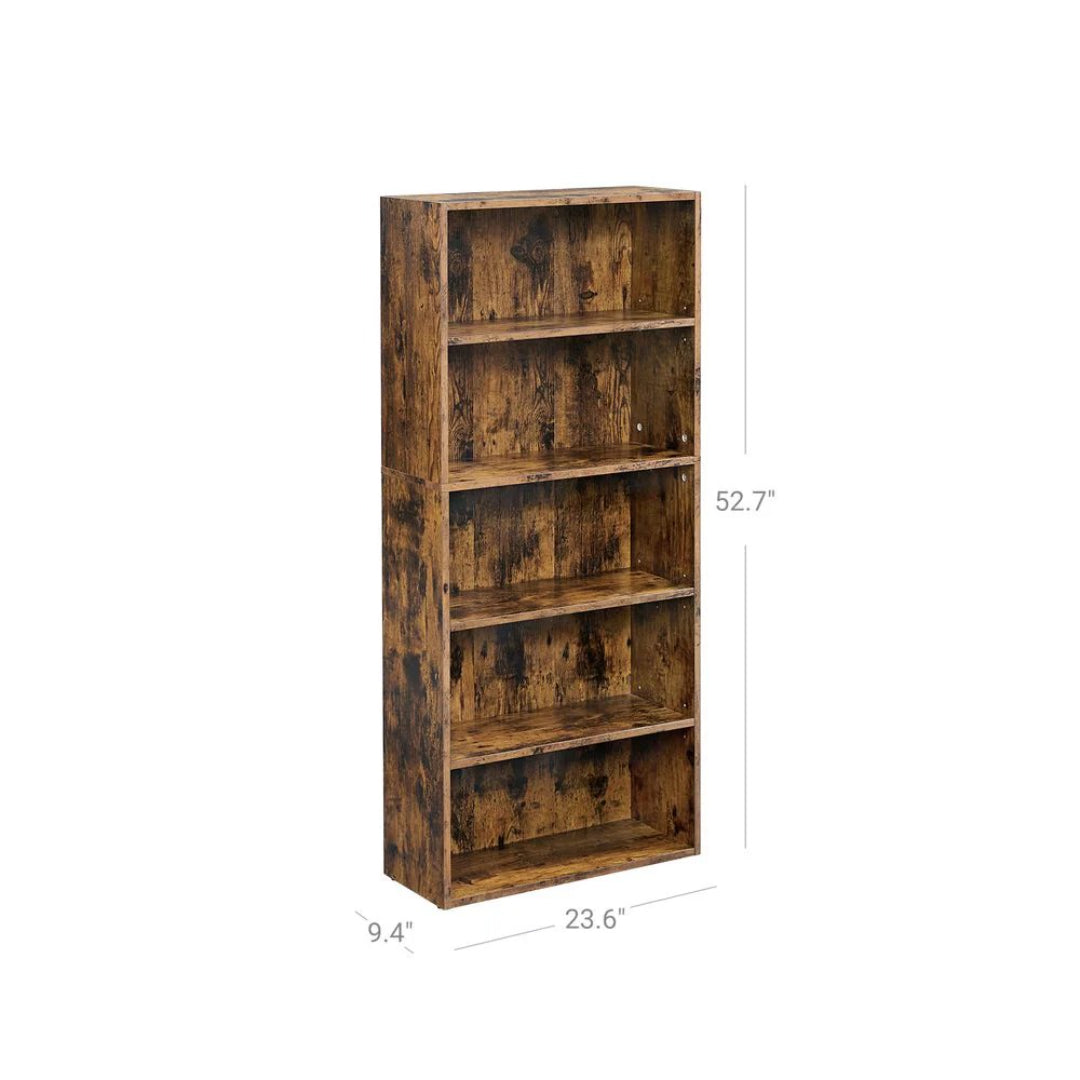 5 Tier Open Bookcase With Adjustable Storage Shelves – product view 8 | Ridgefield Furniture