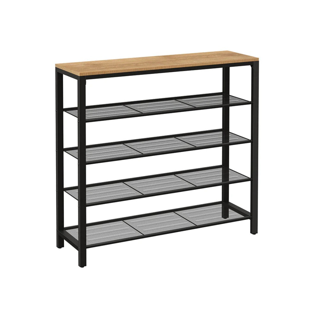 5 Tier Shoe Rack With Mesh Shelves & Storage Top Organizer – product view 4 | Ridgefield Furniture