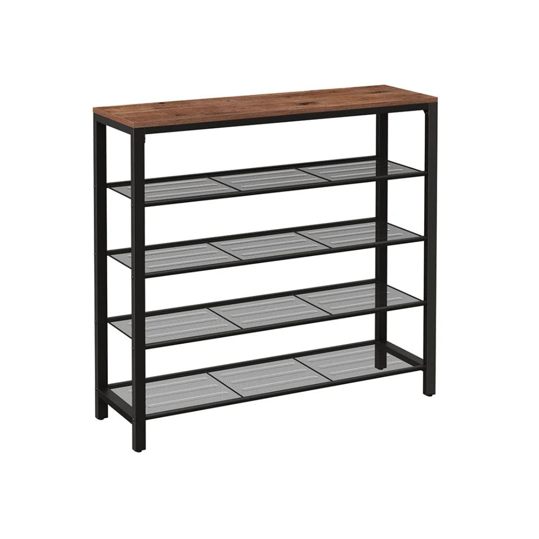 5 Tier Shoe Rack With Mesh Shelves & Storage Top Organizer – product view 14 | Ridgefield Furniture