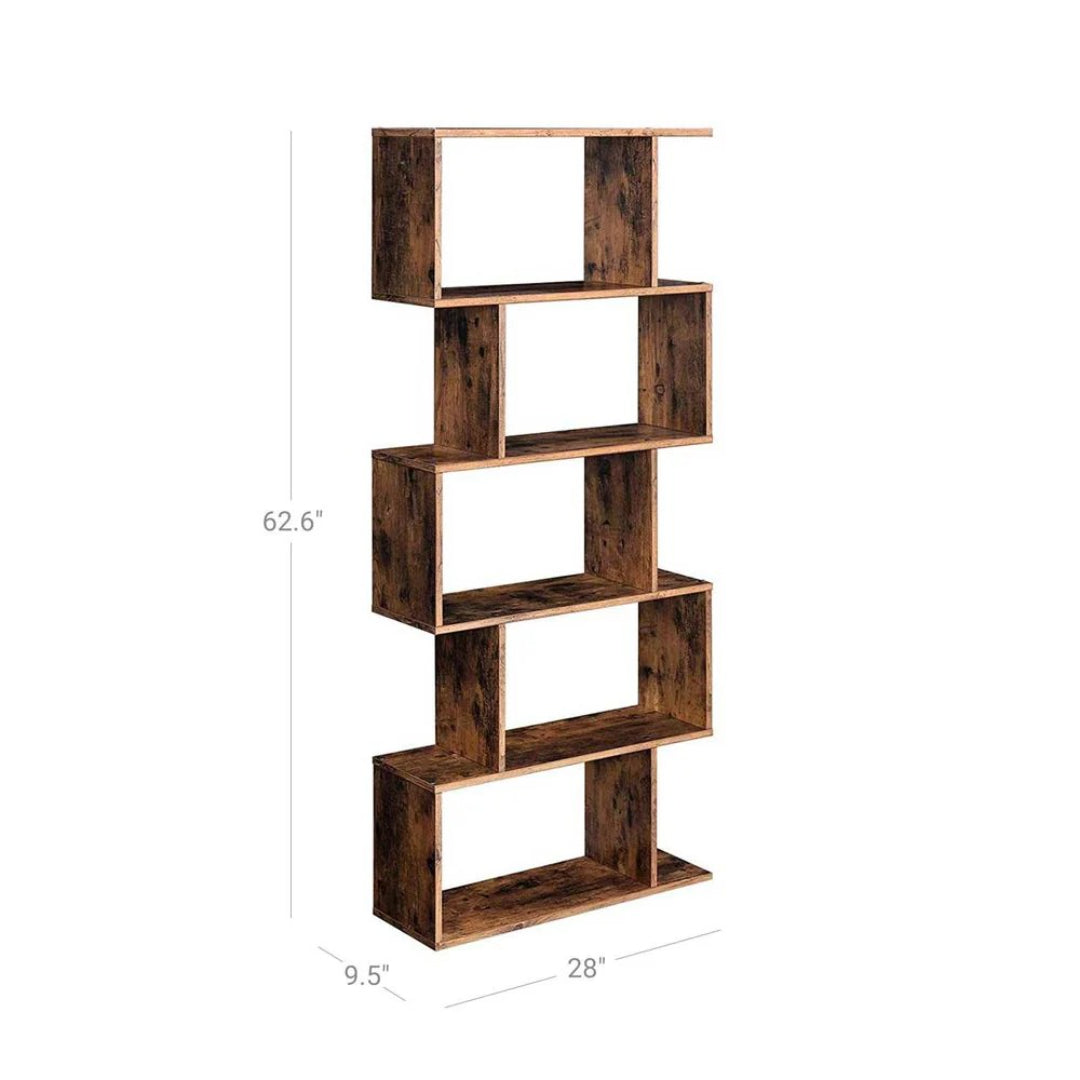 5 Tier Wooden Bookcase Storage Shelf Freestanding – product view 12 | Ridgefield Furniture