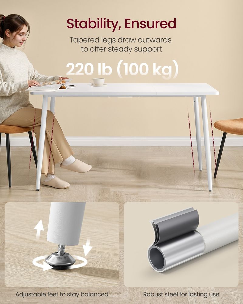 55.1" Dining Table For 4-6 People, Modern Kitchen Table - product photo 05