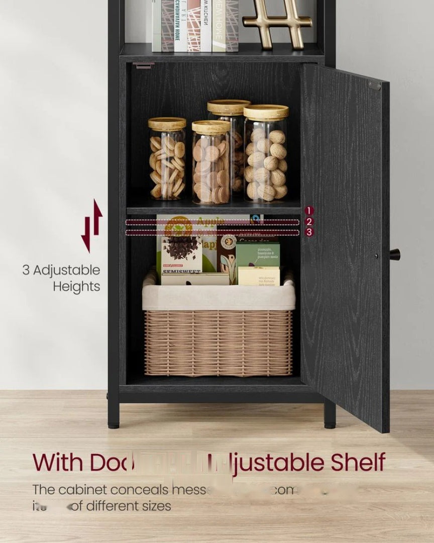 6 Tier Bookcase With Door And Adjustable Storage Shelves – product view 15 | Ridgefield Furniture