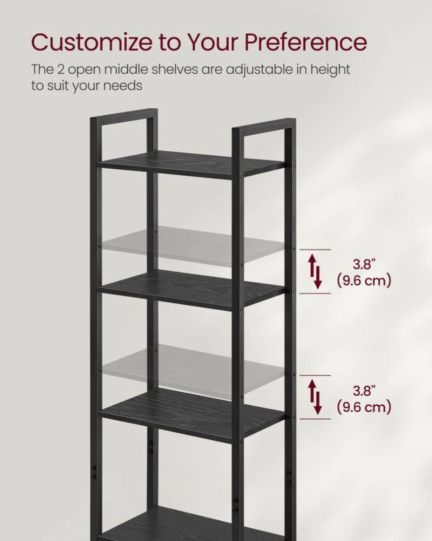 6 Tier Bookcase With Door And Adjustable Storage Shelves – product view 16 | Ridgefield Furniture