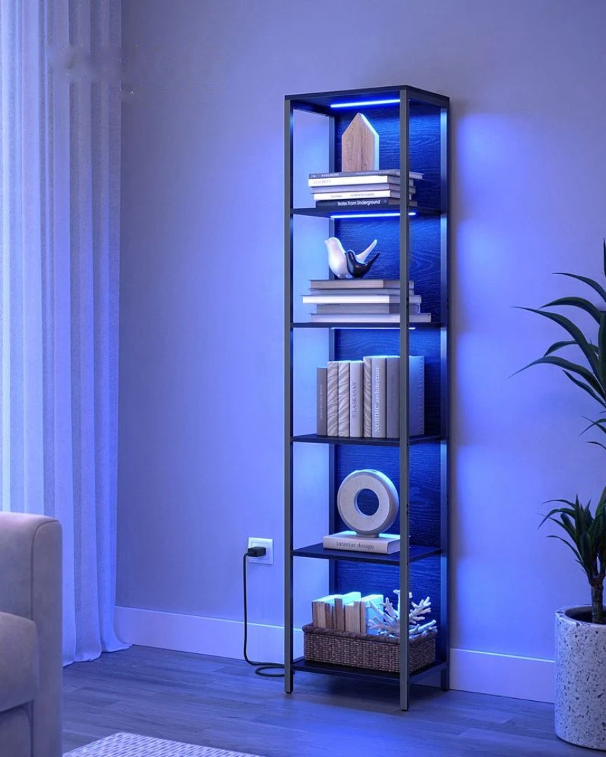6 Tier LED Bookshelf With Dimmable Lights Display Shelf – product view 4 | Ridgefield Furniture