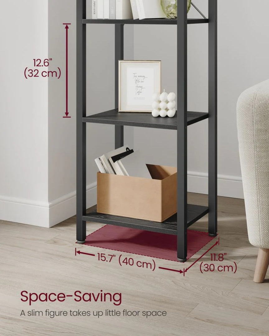 6 Tier Narrow Bookcase With Steel Frame Storage Shelf – product view 24 | Ridgefield Furniture