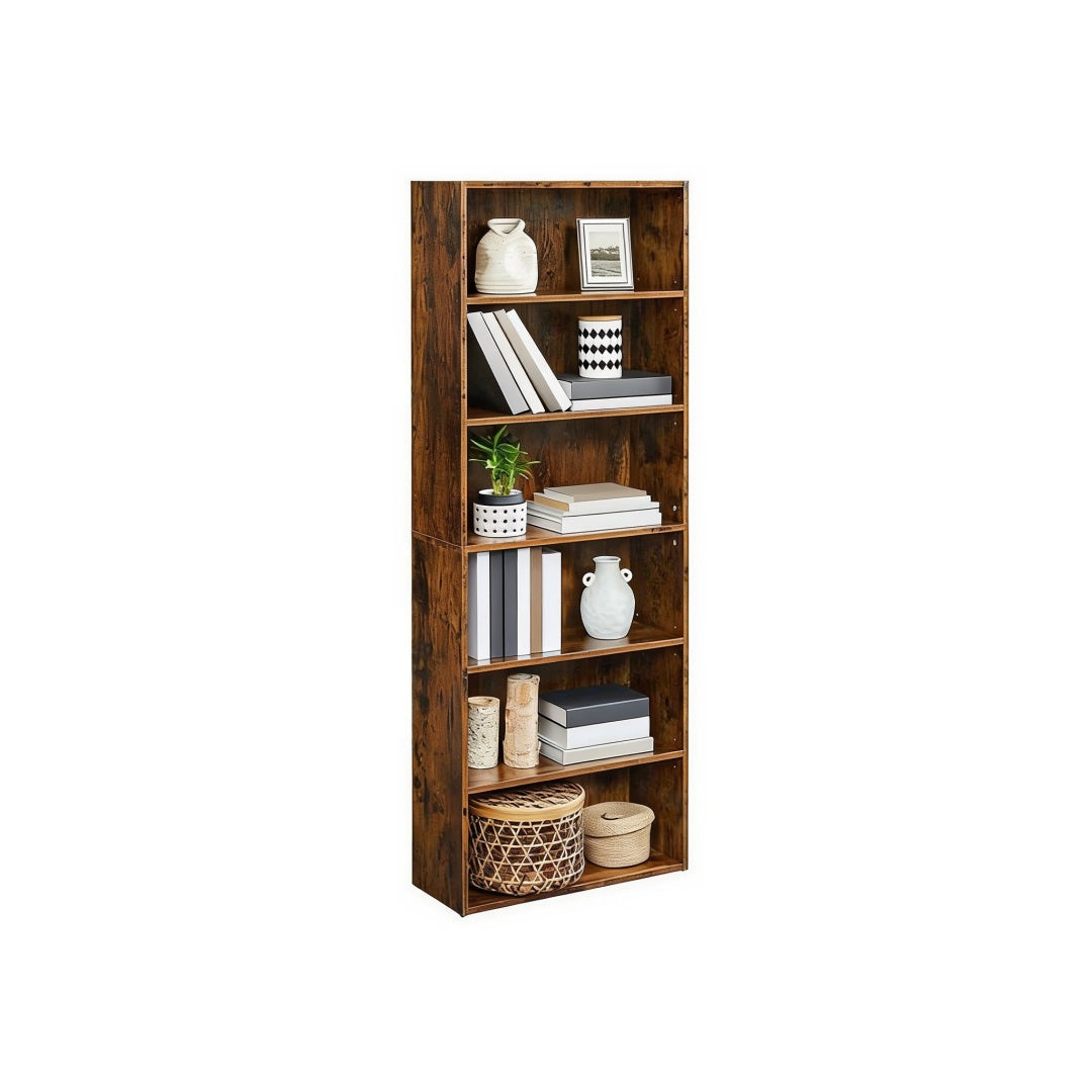 6 Tier Open Bookcase With Adjustable Storage Shelves – product view 7 | Ridgefield Furniture