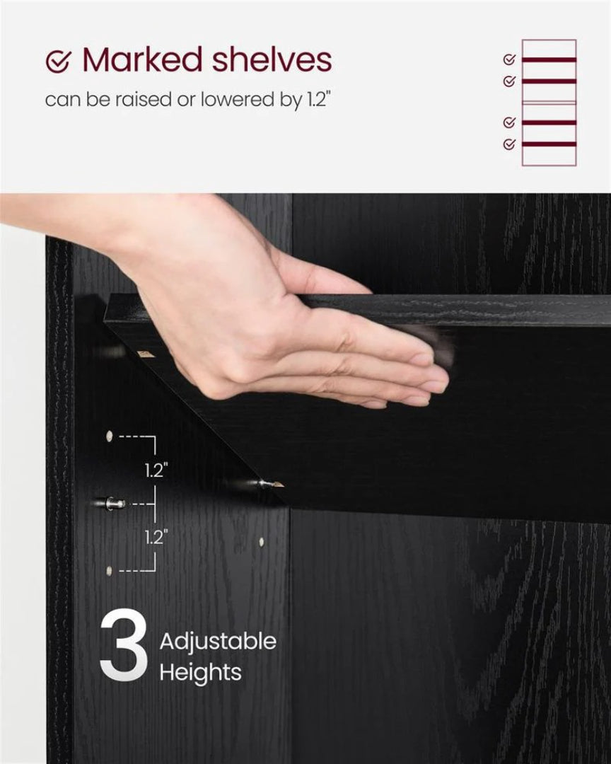 6 Tier Open Bookcase With Adjustable Storage Shelves – product view 13 | Ridgefield Furniture