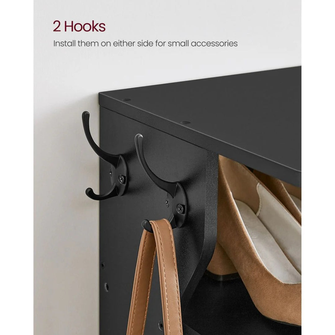 7 Tier Slim Shoe Rack With Hooks – product view 8 | Ridgefield Furniture