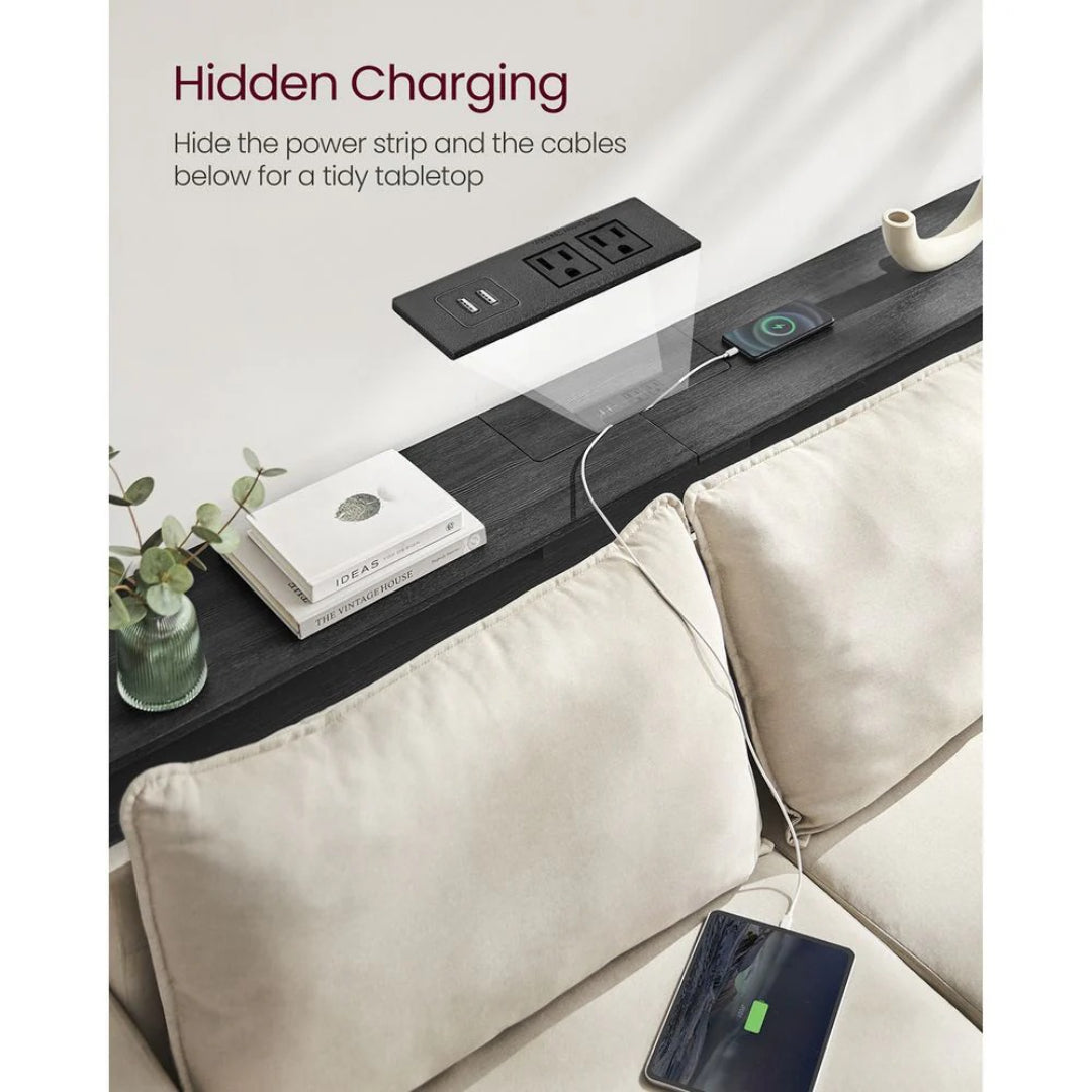 70-Inch Console Table with Charging Station and Storage Shelves – product view 14 | Ridgefield Furniture