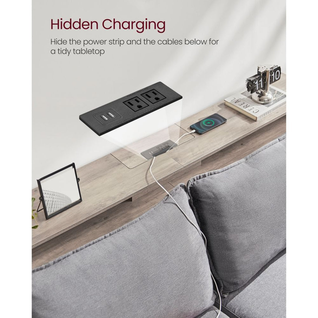 70-Inch Console Table with Charging Station and Storage Shelves – product view 21 | Ridgefield Furniture