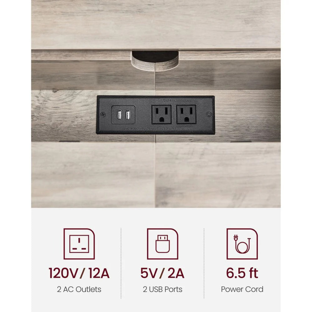 70-Inch Console Table with Charging Station and Storage Shelves – product view 22 | Ridgefield Furniture