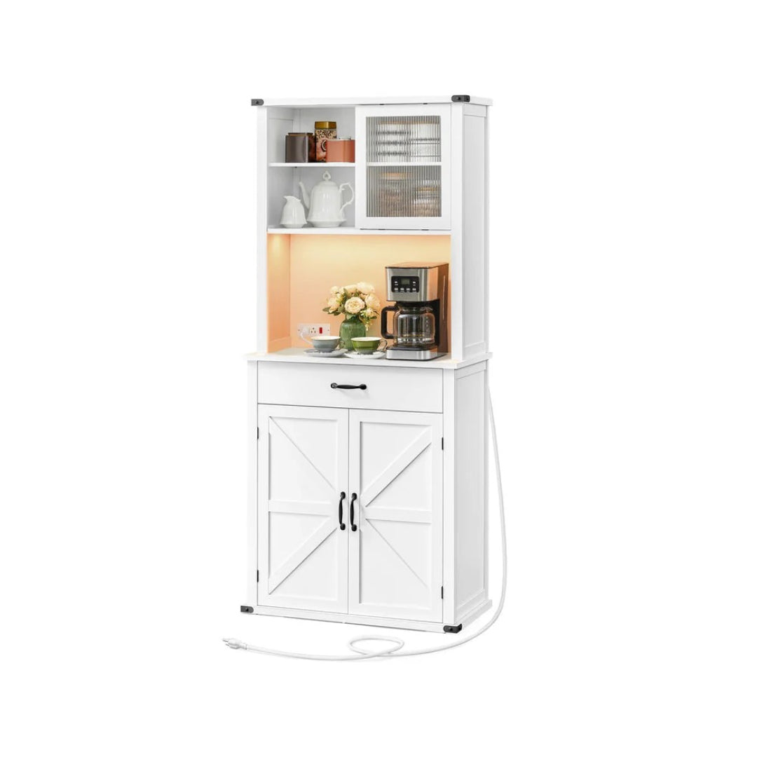 71-Inch Pantry Cabinet with Lights and Charging Station – product view 1 | Ridgefield Furniture