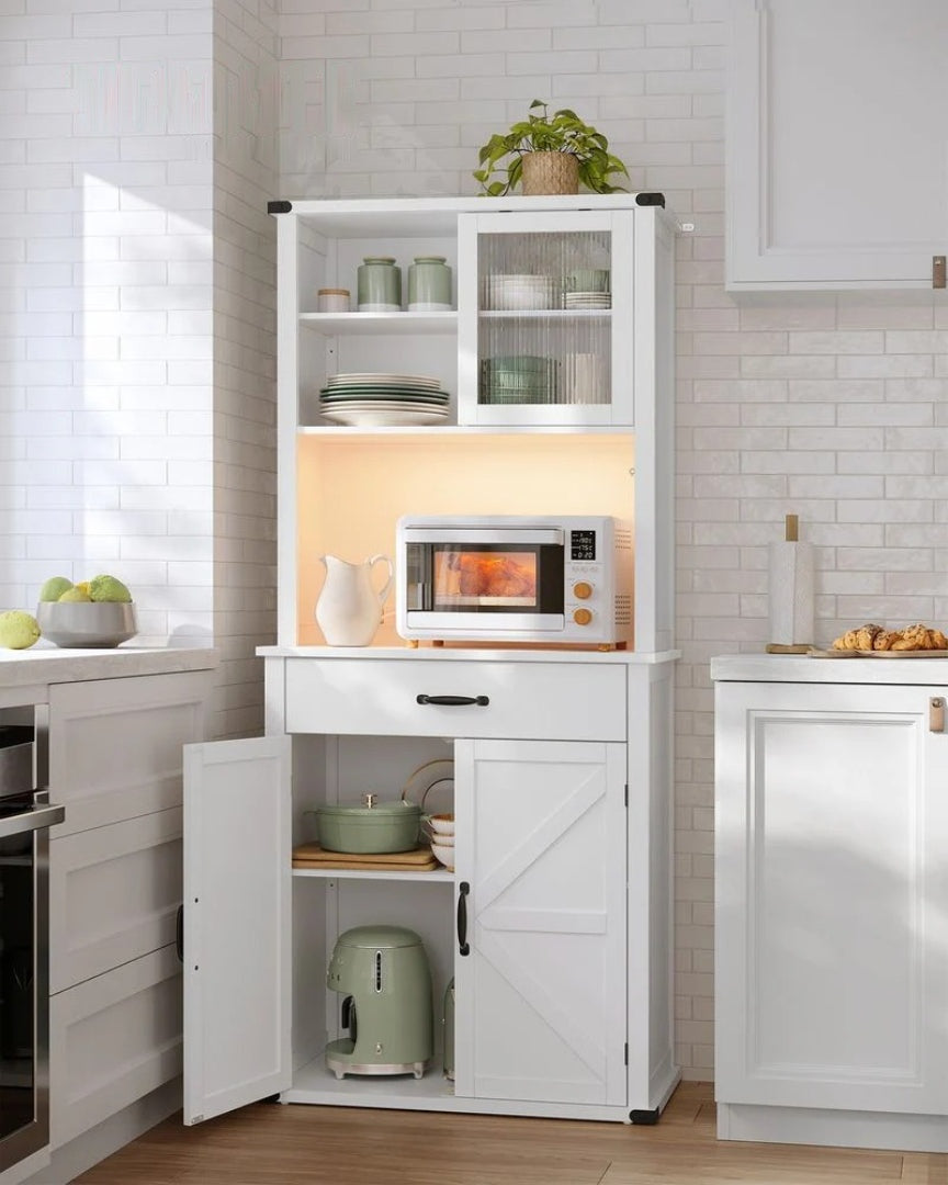 71-Inch Pantry Cabinet with Lights and Charging Station – product view 3 | Ridgefield Furniture