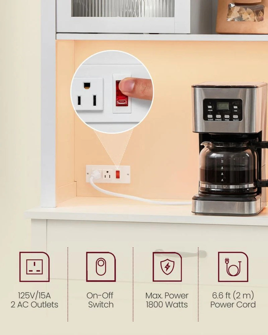 71-Inch Pantry Cabinet with Lights and Charging Station – product view 6 | Ridgefield Furniture