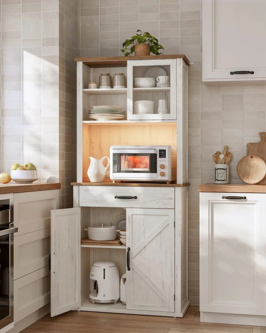 71-Inch Pantry Cabinet with Lights and Charging Station – product view 11 | Ridgefield Furniture