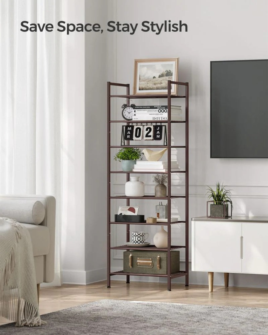 8 Tier Narrow Shoe Rack With Metal Shelves – product view 7 | Ridgefield Furniture