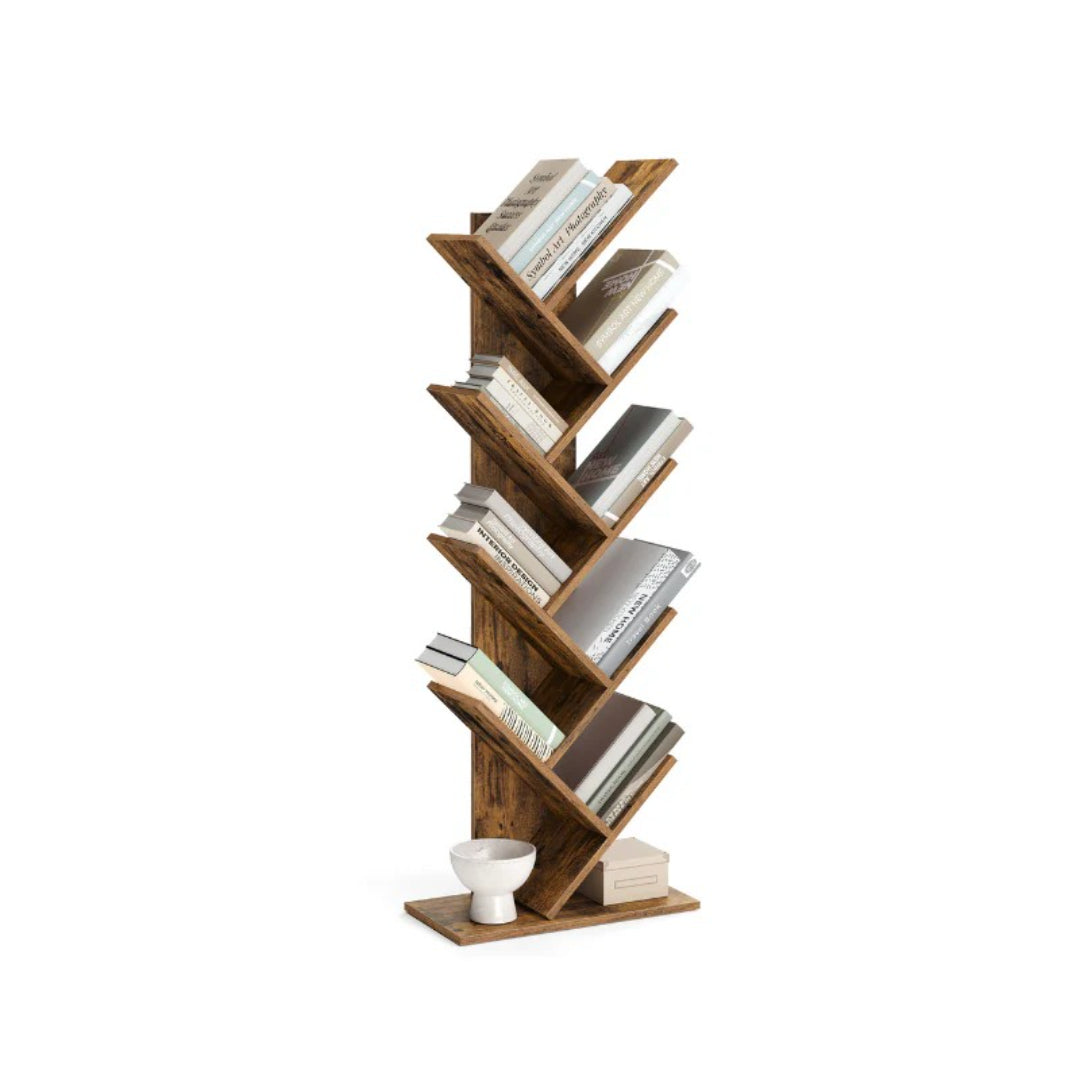 9 Tier Tree Bookshelf Space Saving Bookcase Storage Shelf – product view 2 | Ridgefield Furniture