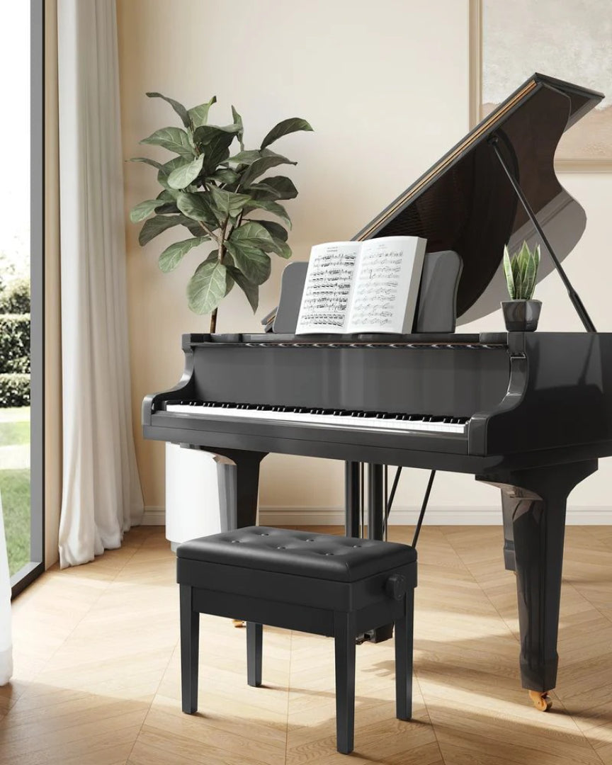 Adjustable Piano Bench With Storage Wooden Stool – product view 2 | Ridgefield Furniture
