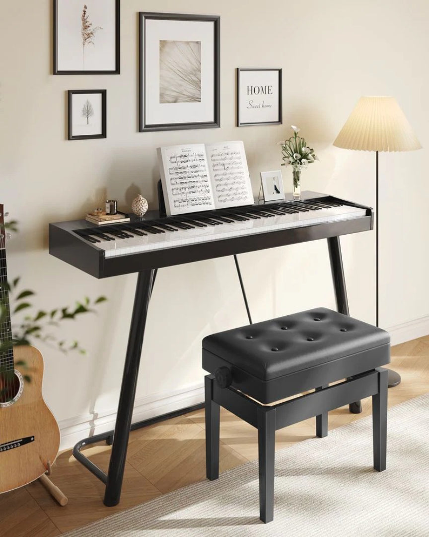 Adjustable Piano Bench With Storage Wooden Stool – product view 3 | Ridgefield Furniture